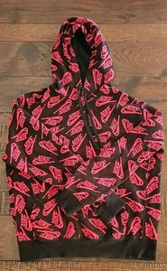  Nike Hoodie Sweatshirt Swoosh Logo All Over Print Schwarz/Rot Medium Pullover - Bild 1 von 9