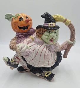Fitz & Floyd Vtg Halloween Witch Pumpkin Pitcher 1992, 1 3/4 Qt, Good Condition - Picture 1 of 6