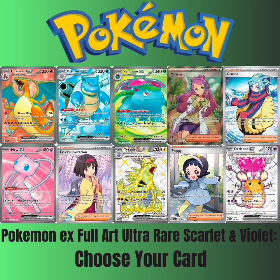 Pokemon ex Full Art Choose Your Card English Near Mint Big Variety SV Ultra Rare - Image 1 of 1