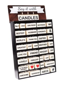 Say It With Candles Novelty Home Word Candle Message Gift Present - Picture 1 of 36