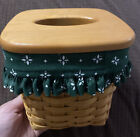 Longaberger Tall Tissue Basket with Lid, no liner, green