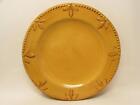 Sorrento Wheat By Signature Dinner Plate All Mustard Gold Embossed Leaves & Dot