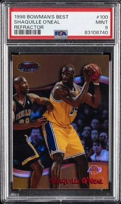 1998 BOWMAN'S BEST REFRACTOR #100 SHAQUILLE O'NEAL 93/400 PSA 9 - Image 1 of 2