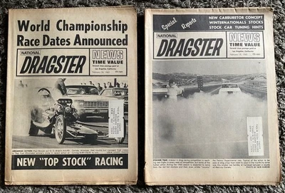 National Dragster News 1965 = publicación de carreras de arrastre de colección = 19 y 26 de febrero Foto 1 de 4