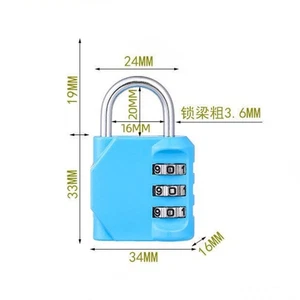 2Pcs 3 Digit Combination Padlock for School Gym Locker Weatherproof Blue - Picture 1 of 6