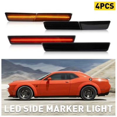4X Luces LED laterales para Dodge Challenger SRT Hellcat Redeye 19-22 carrocería ancha Foto 1 de 4
