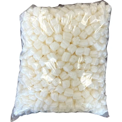 Packing Peanuts White Puffy Cloud Shape MiniPack .6 cu ft Biodegradable FunPak - Image 1 of 4