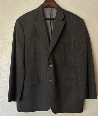 RALPH LAUREN Dark Gray Striped 100% Wool Suit Sport Coat Blazer Jacket 43 S - Image 1 of 4