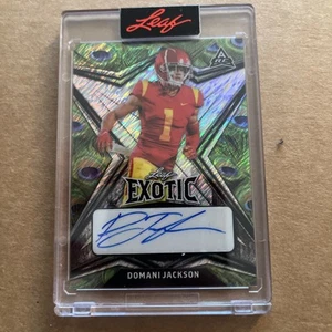 2022 Leaf Exotic peacock  Prismatic #1/7 Domani Jackson Rookie Auto 🔥 NFL Draft - Picture 1 of 6