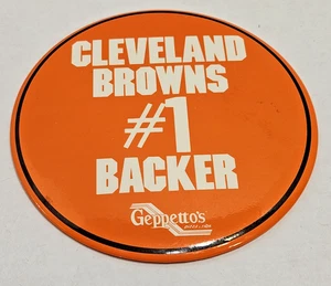 Cleveland Browns Vintage 90s Huge 6” Button #1 Backer Geppetto's NFL Ohio - Picture 1 of 5
