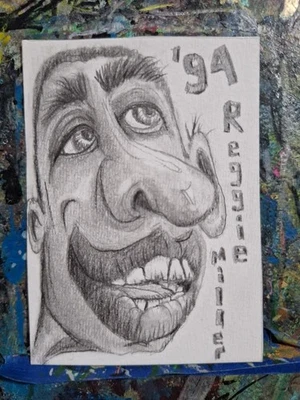 Reggie Miller 1994 Characture ACEO ORIGINAL OOAK Graphite Jmg - Image 1 of 3