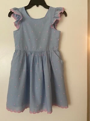GAP Cute Cotton Girls Sleeveless Dress with Eyelet Lace Trim Size 8(M) Imported - Image 1 of 4