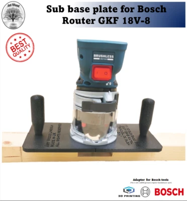 Bosch GKF18V-8 router sub base plate Trend Katsu guide bush Groove Jig Slotting - Image 1 of 4