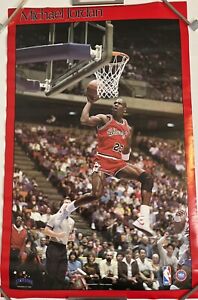 IN ORIGINAL PLASTIC 1980s Starline Michael Jordan Poster 34x22 Official NBA