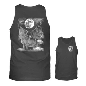 Canotta grafica Night Wolves Howling At Moon animali selvatici - Foto 1 di 4