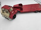 VINTAGE RED TONKA TORONTO CANADA TIN TOY FLAT BED TRAILER TRUCK CABIN 28 Inch