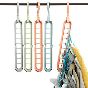 4 Pack Collapsible Hangers Mutil-Functional Hangers  (Pink,Grey, Green,Nacarat)