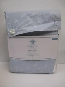 New Rachel Ashwell Simply Shabby Chic Indigo Blue White Floral Sheet Set - Full - Picture 1 of 18