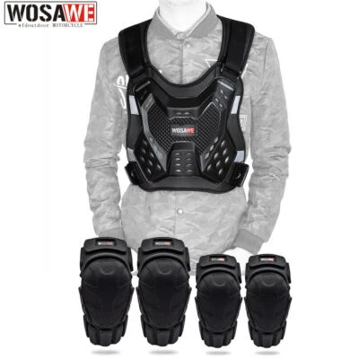 Jaqueta de proteção WOSAWE motocicleta corrida armadura patinação joelho cotovelo almofadas - Imagem 1 de 4