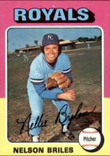 1975 Topps #495 Nelson Briles Kansas City Royals - Nice Card