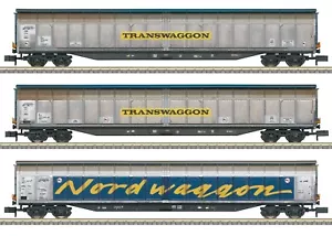 N Scale Wagons - T18297 - "Transwaggon" Sliding Wall Boxcar Set - Picture 1 of 1