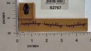Hero Arts Wood Block Stamp Set Christmas Holiday "Happy Holidays" Bulb - Picture 1 of 4