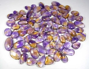 Natural Yellow Purple Ametrine Cabochon Bio Gemstone Wholesale Lot 1 To 95 Pcs - Picture 1 of 8