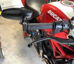 CNC Aluminium Bar End Mirrors Ducati Monster Genuine NCS pair - Picture 1 of 7