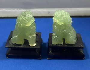 Vintage Paar Jade? Foo Hundefiguren mit Ständer - Bild 1 von 10