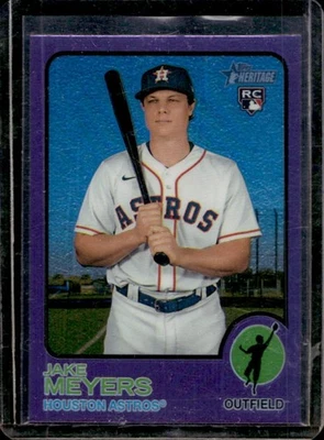 2022 Topps Heritage Jake Meyers Chrome RC Purple Refractor Rookie #532 Astros - Image 1 of 2