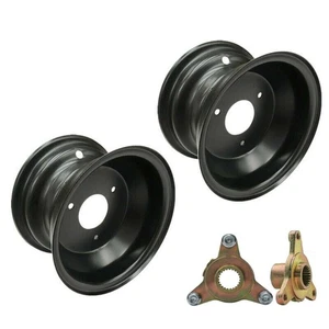 2pc 7" Black Rim Wheel + 23T Axle Hub 78mm for 16x8-7 Tyre ATV Quad Dirt bike - Picture 1 of 7