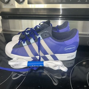 Adidas Superstar 'Extended Midfoot Stripes - Legacy Indigo' taglia 6,5 nuove senza scatola - Foto 1 di 7
