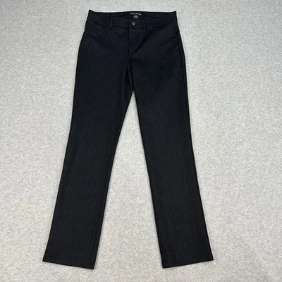 Pantalones DKNY WMNS S Negros Rayas Pierna Recta Tiro Medio Elásticos Negocios Informales Foto 1 de 4