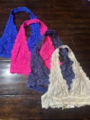Intimately Free People Mujer Pequeño Bralette Halter Encaje Inalámbrico Lote de 4 XS Foto 1 de 4