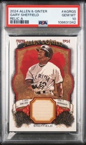 2024 TOPPS ALLEN & GINTER ALLEN & GINTER RELICS A #AGRGS GARY SHEFFIELD PSA 10 - Picture 1 of 2