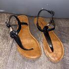 X Appeal Womens Sandals Black Tan Size 6 Flat