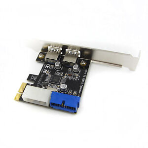 2 Ports PCI Express USB 3.0 Front Panel with 4-Pin & 20 Pin Control Card Adapter