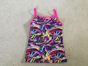 NWOT! Freestyle Danskin Leotard Top Girls Medium 7/8 Cami pink black purple - Picture 1 of 5