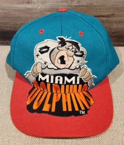 Flintstones Miami Dolphins Snapback Hat Vintage 1993 Preowned - Picture 1 of 6