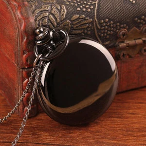Reloj de Bolsillo Negro Lujo Suave Collar Colgante Mujer Hombre Regalos Especiales - Imagen 1 de 5