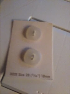VINTAGE STREAMLINE INDUSTRIES ITEM 3028 SIZE 28 11-16" 18MM WHITE 2HOLE SQUARE - Picture 1 of 1