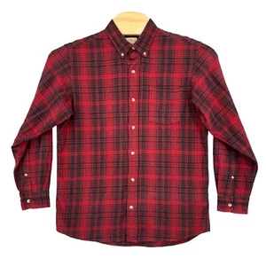 RedHead Large Red Plaid Long Sleeve Button Down Flannel Men's Shirt - Picture 1 of 6