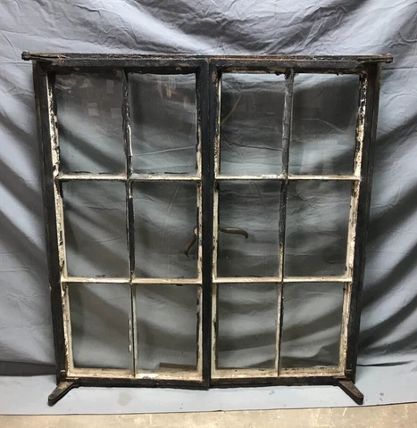 VTG Industrial Steel Double 6 Lite Casement Project Window Old 38x40 437-23B Cover