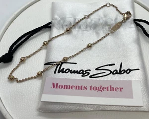 Thomas Sabo 18k Rose Gold/Sterling Silver 20cm Beaded Chain Bracelet R390 - Picture 1 of 8