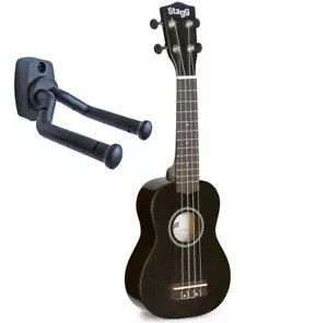 Ukelele soprano Stagg US-NIGHT con bolsa + soporte de pared - Imagen 1 de 4