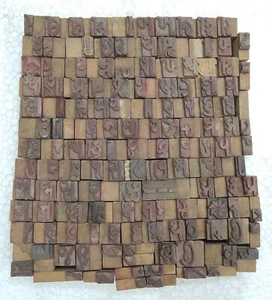 134 Pcs Gujarati Letterpress Wood/Wooden Hand-Carved Matrices for Type Gujarati - Picture 1 of 9
