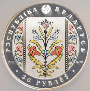 2013 BELARUS Belts of Slutsk COLLECTING Proof Silver 20 Rubles Coin NGC i98550 - Picture 1 of 5