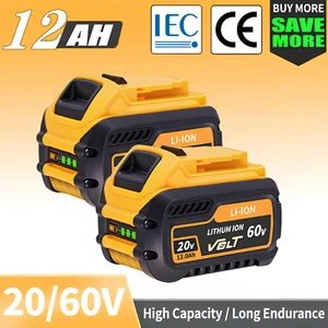 DCB609 12.0Ah High Capacity Replacement Batteries for Dewalt 20V/60V MAX Tools - Picture 1 of 36