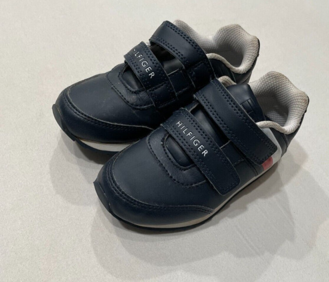 Tommy Hilfiger Toddler Kid's Iconic Court Alt Shoes TH100020T Hook and Loop  Navy