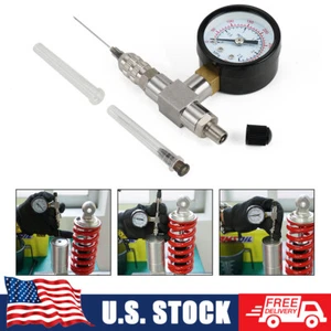 350PSI Stainless Steel Air Shock Pump Suspension Shock Nitrogen Needle Fill Tool - Foto 1 di 8